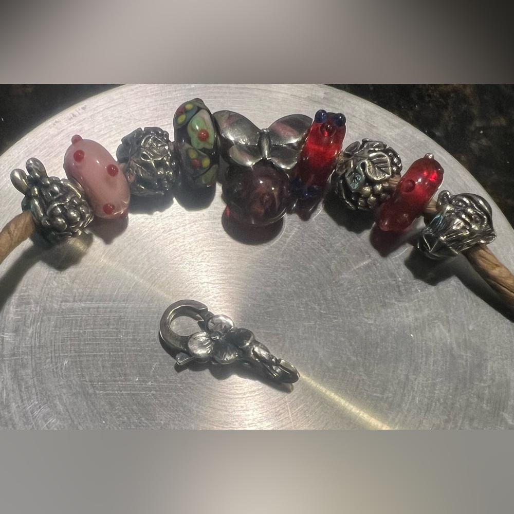 Trollbeads LOT Summer Butterfly LE  *All Retired ~Clown~Elf~4 Glass~2 Wine~Clasp
